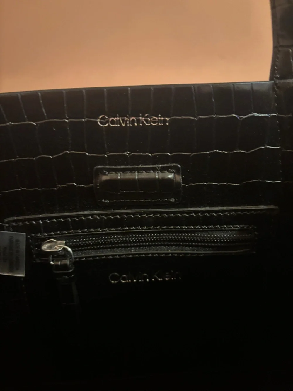 Black Leather Crossbody Calvin Klein Tote